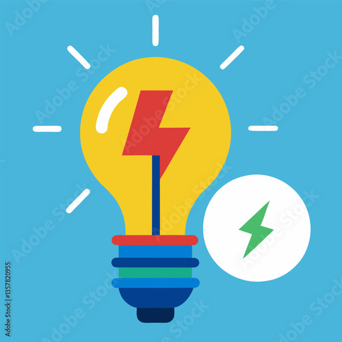 new, unique, Premium Vector | Light bulb line colourful vector illustration Electric lamp icon, Adobe Illustrator Artwork