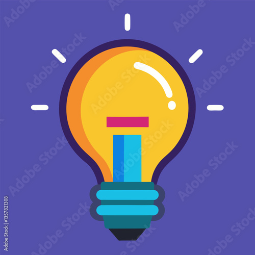 new, unique, Premium Vector | Light bulb line colourful vector illustration Electric lamp icon, Adobe Illustrator Artwork