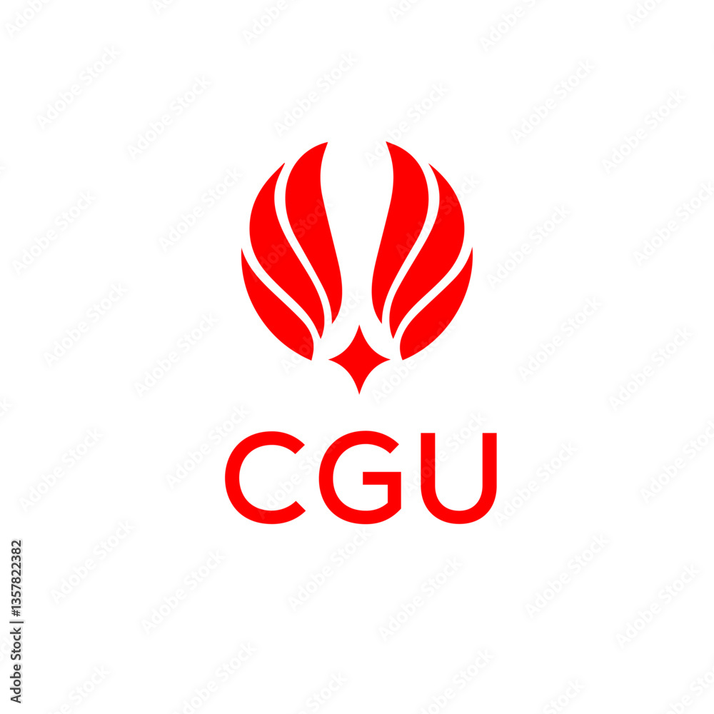 Fototapeta premium CGU creative minimalist letter logo.