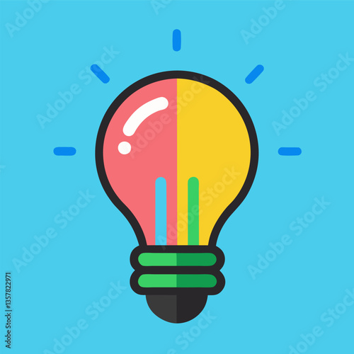 new, unique, Premium Vector | Light bulb line colourful vector illustration Electric lamp icon, Adobe Illustrator Artwork