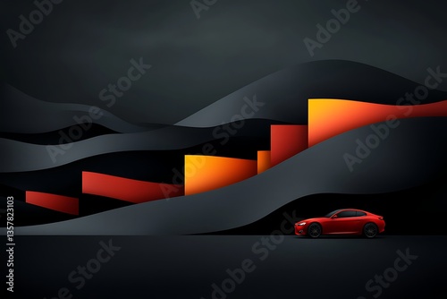 Red Car for Abstract Hills, Growth Chart.