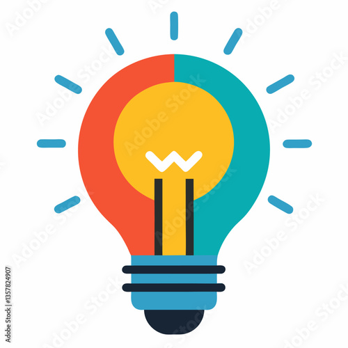 new, unique, Premium Vector | Light bulb line colourful vector illustration Electric lamp icon, Adobe Illustrator Artwork