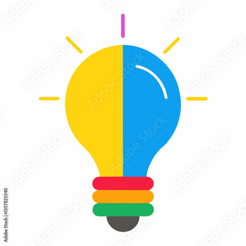 new, unique, Premium Vector | Light bulb line colourful vector illustration Electric lamp icon, Adobe Illustrator Artwork