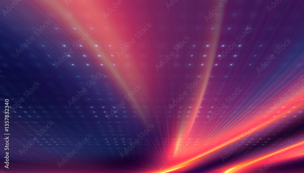 Obraz premium Abstract bright neon background scene with rays, spotlights, multi-colored background.
