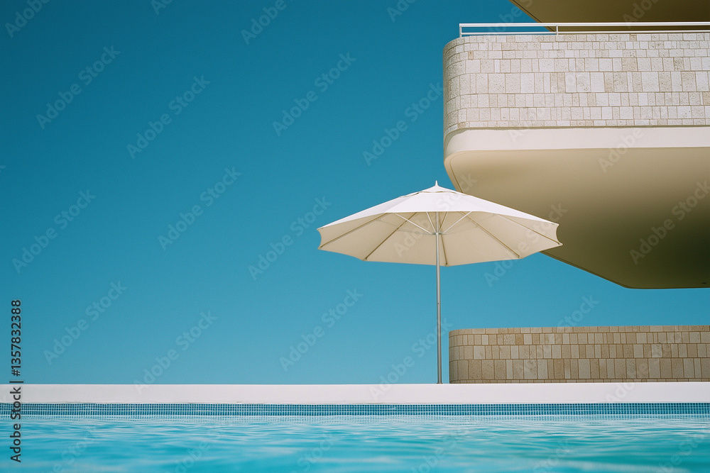 Fototapeta premium Resort Swimming Pool, Blue Sky View