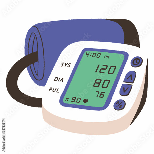 a view of a blood pressure monitor on a white background