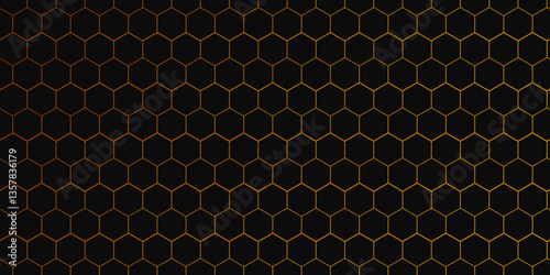 Hexagonal abstract metal background with light