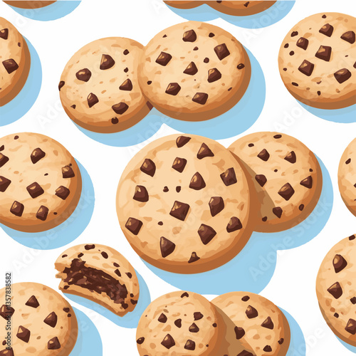 dessert, cookie, food, biscuit, sweet, bakery, background, chocolate, delicious, snack, homemade, brown, isolated, candy, pastry, cake, bake, chip, tasty, breakfast, fresh, treat, closeup, sugar, vect