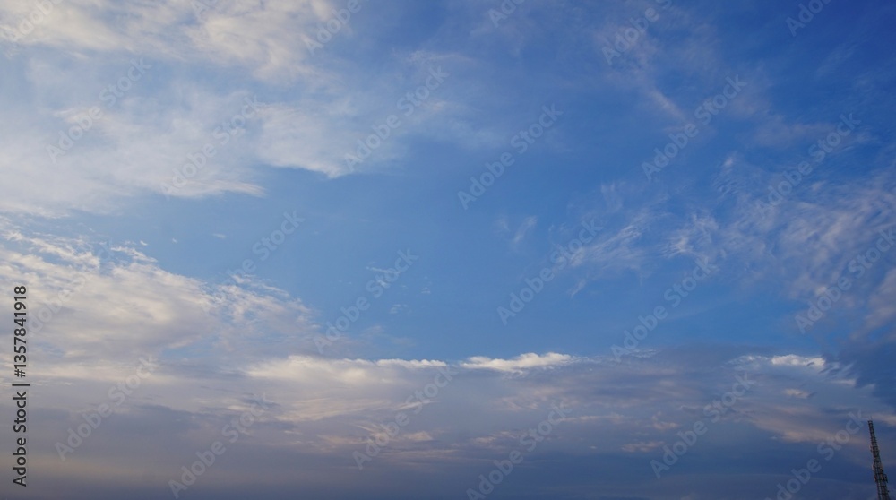 Beautiful blue afternoon sky with white clouds Beautiful blue afternoon sky with white clouds