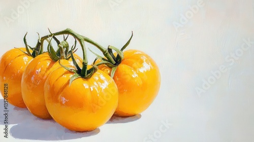 Fresh yellow tomatoes. Generative AI