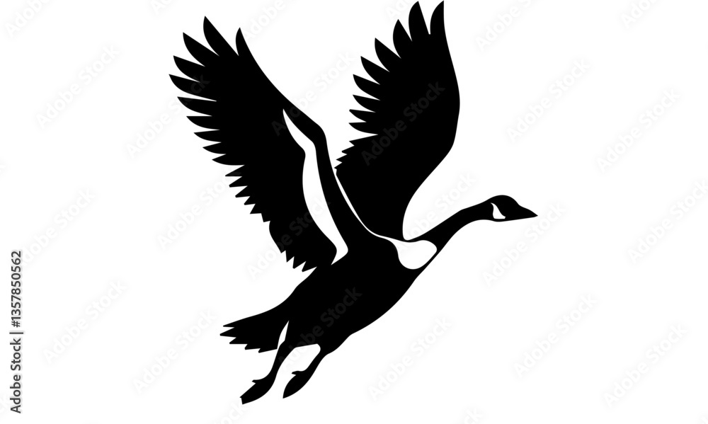 Fototapeta premium Flying Goose Silhouette Images