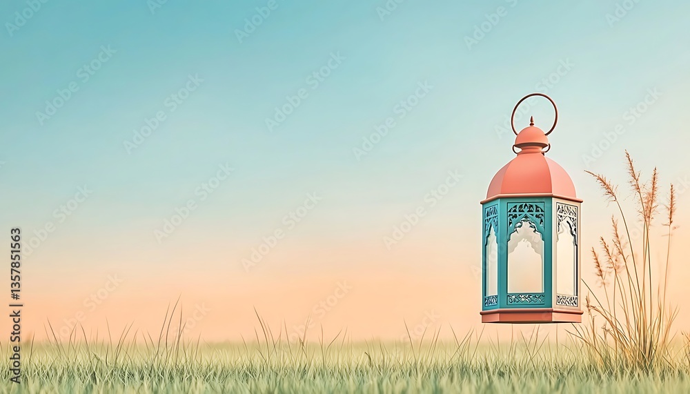 Ramadan Lantern Sunset Field. Ramadan Lantern Sunset Field.
