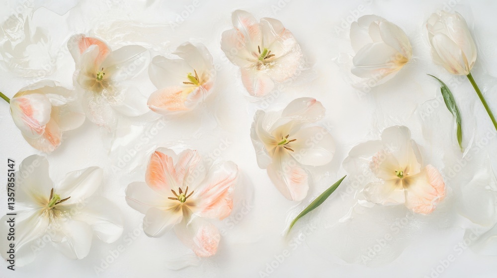 Isolated tulip flowers. Generative AI Isolated tulip flowers. Generative AI