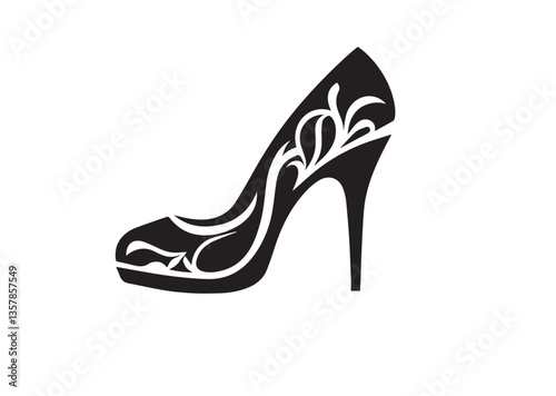 Shoe vector High heel shoe vector silhouette design. women's shoes silhouette vector