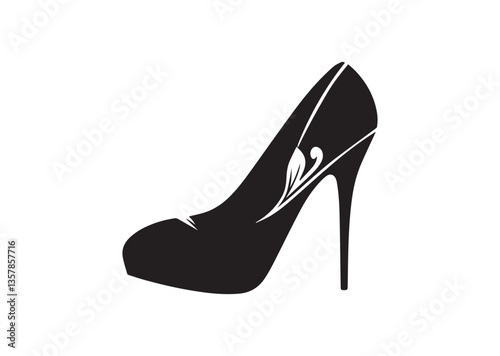 Shoe vector High heel shoe vector silhouette design. women's shoes silhouette vector