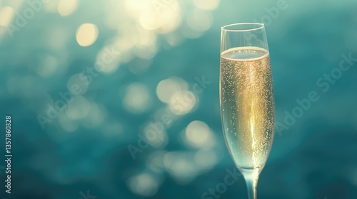 A Festive Wine Glass with Glittering Bokeh Lights Enhancing a Joyful Celebration.