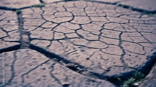 Dry Cracked Earth Reveals the Impact of Drought on Local Landscapes in Texas During the Summer Months