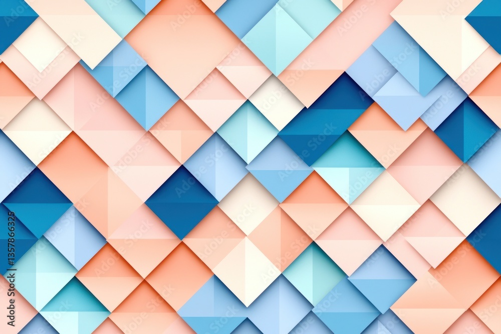 Abstract Geometric Pattern Of Pastel Squares And Triangles Abstract Geometric Pattern Of Pastel Squares And Triangles