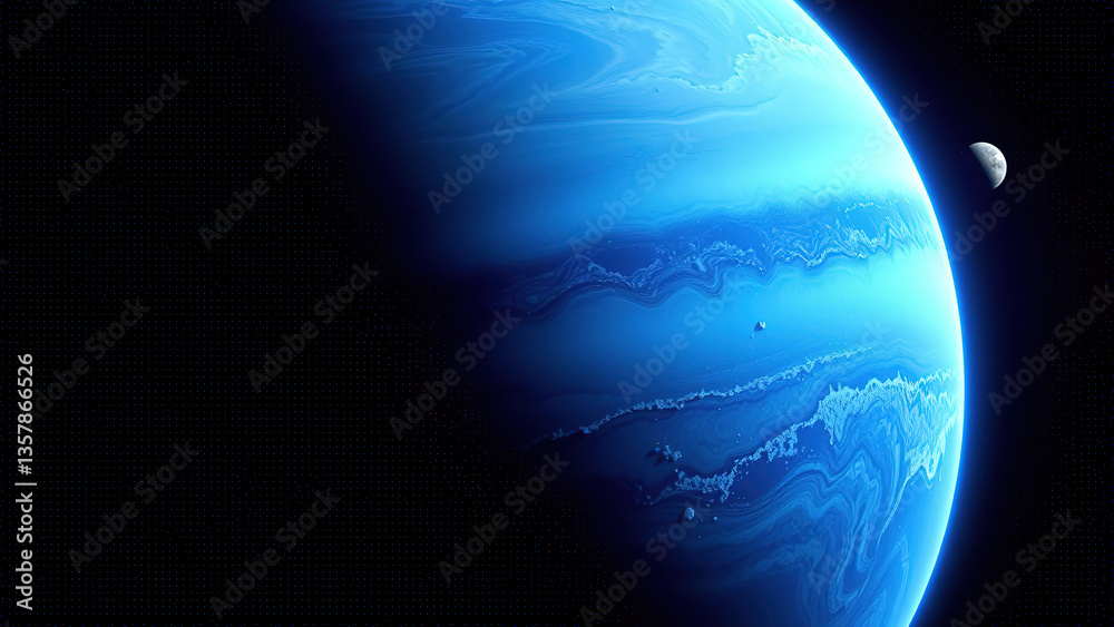 Fototapeta premium Neptune planet closeup atmosphere science exploration universe astronomy