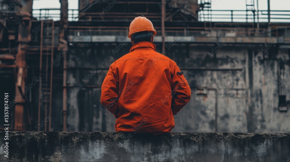 Worker Reflects on Industrial Ruins Worker Reflects on Industrial Ruins