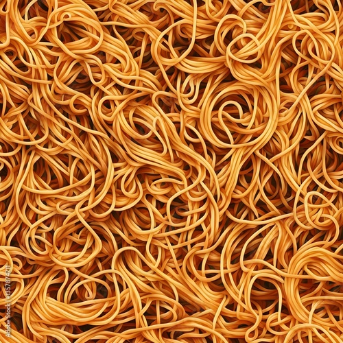 Digital matte painting with a pattern in the pop art style with spaghetti.