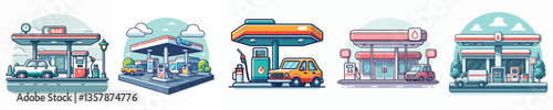 Vector of a gas station.