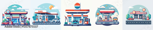 Vector of a gas station.