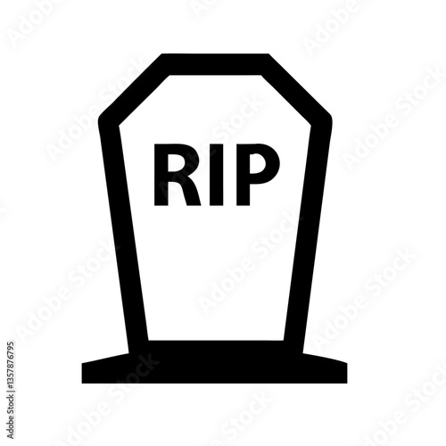 Tombstone with RIP inscription on isolated background