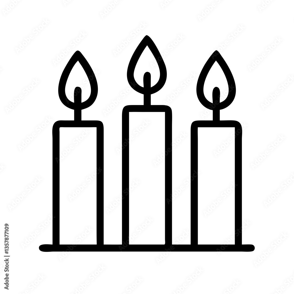 Three candles on a simple background