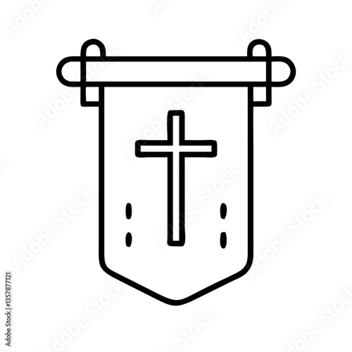 Cross emblem on a banner