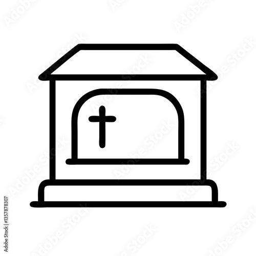 Outline of a tombstone with a cross