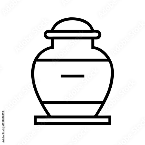 Outline urn on simple background