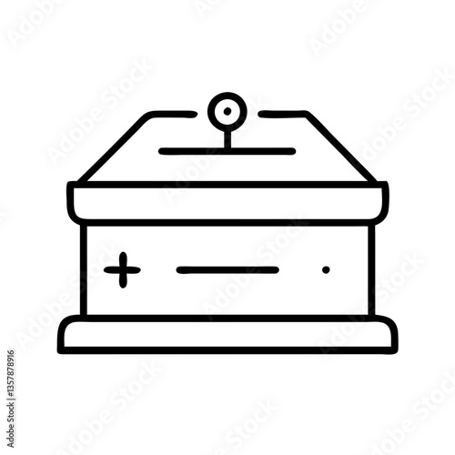 Battery illustration in simple line art style