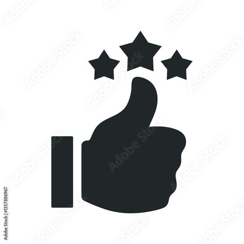 Customer review thumbs up outline icon