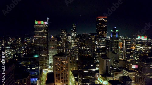Wallpaper Mural Magnificent Night View of Seattle Skyline Buildings Captured by Drone Torontodigital.ca