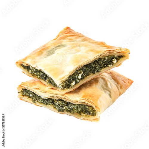 Delicious Golden Brown Spinach and Feta Phyllo Pastries Savory Greek Delights Appetising Food