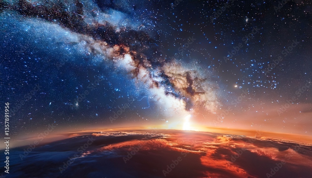 Fototapeta premium Explores captivating elegance of a nebula showcasing its celestial clouds star nurseries and artistic brilliance that characterizes these cosmic realms