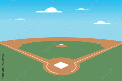 Obraz na płótnie Baseball field, sports and leisure concept w salonie