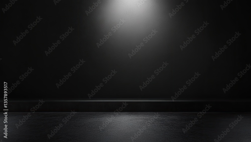 Dark room, spotlight on empty platform Dark room, spotlight on empty platform