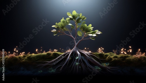harmonious dance between plants and soil, as roots delve into depths of earth while leaves yearn for heavens, embodies exquisite equilibrium of existence and flourishing