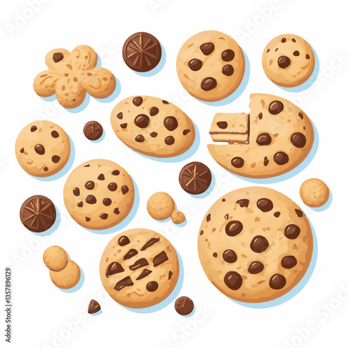 dessert, cookie, food, sweet, biscuit, bakery, background, chocolate, delicious, snack, candy, brown, homemade, bake, tasty, cake, isolated, chip, breakfast, pastry, closeup, fresh, crunchy, sugar, ve