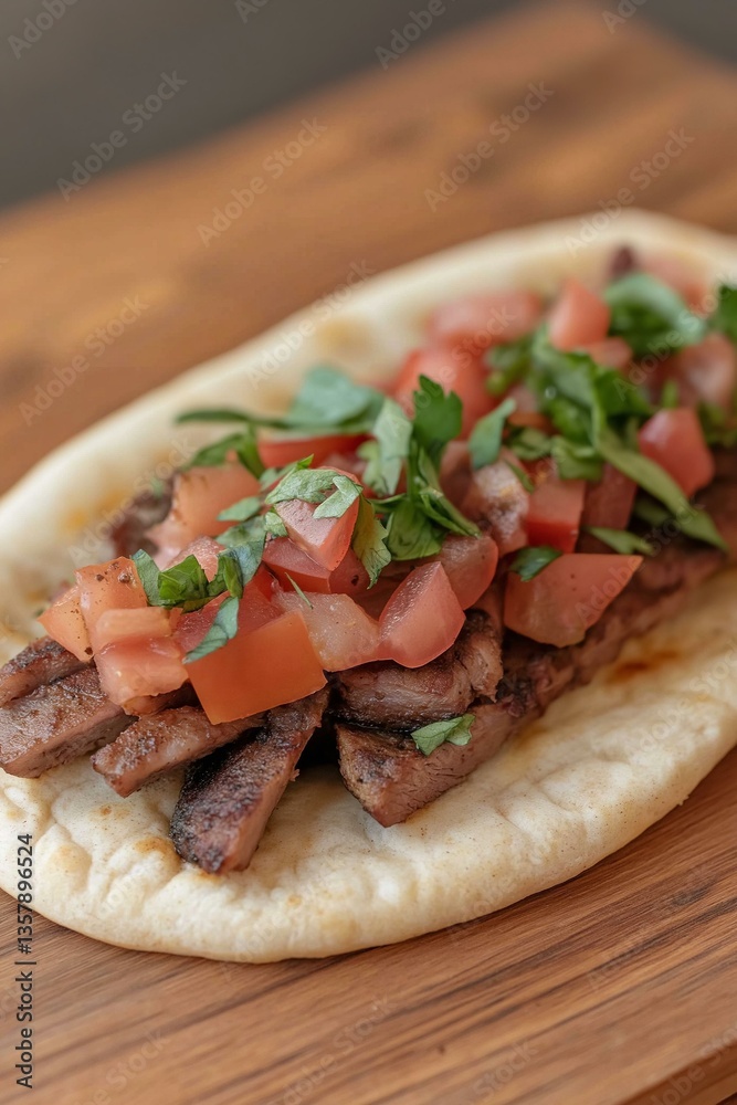 Grilled Steak on Flatbread with Tomatoes and Herbs Grilled Steak on Flatbread with Tomatoes and Herbs