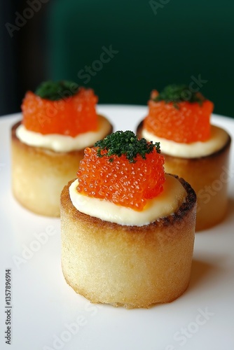 Wallpaper Mural Salmon Caviar Canapés. Luxurious Appetizer Bites Torontodigital.ca