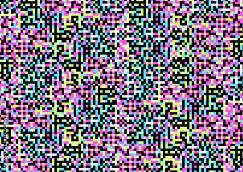 Tv glitch screen. Digital noise data bug vhs video signal error effect, glitched pixel distortion texture background analog technology overlay channel, classy vector illustration