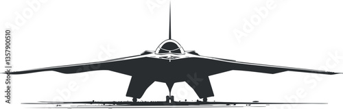 Silhouette of a stealth aircraft with distinctive angular design.