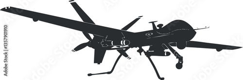Silhouette of a drone aircraft showcasing unmanned aerial technology.