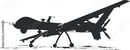 Silhouette of a drone aircraft showcasing its design and structure.