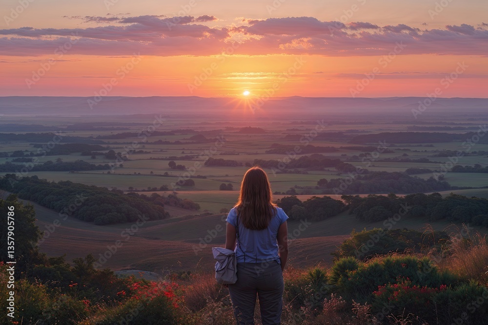 Obraz premium Stunning Sunrise Illuminating the Horizon with Vibrant Colors and Light