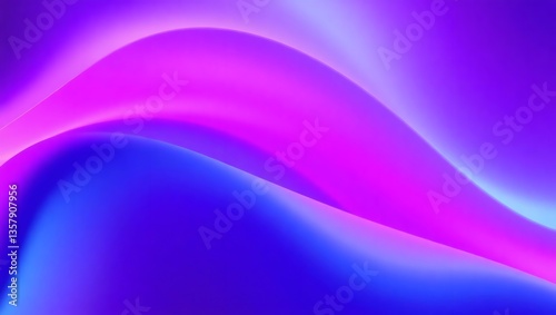 Wallpaper Mural Bright purple waves flow with smooth, light curves Torontodigital.ca