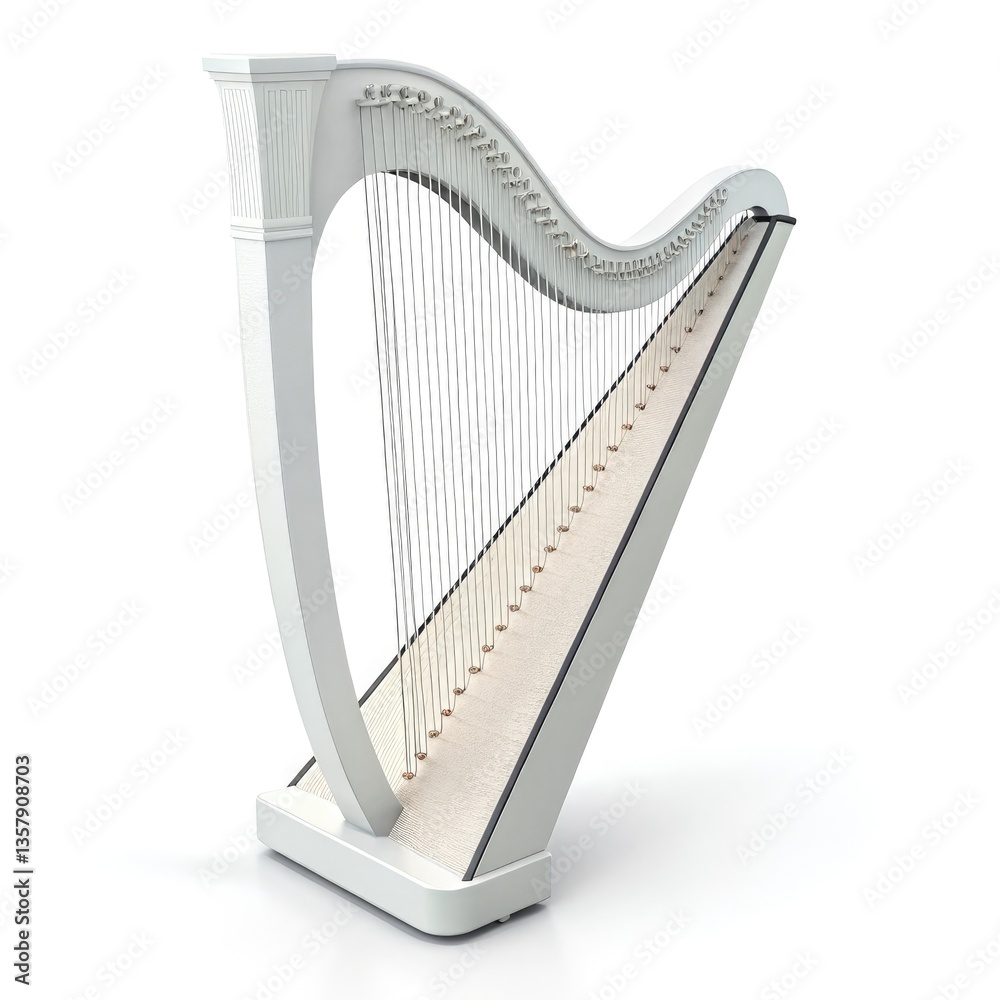 Obraz premium harp isolated on white background